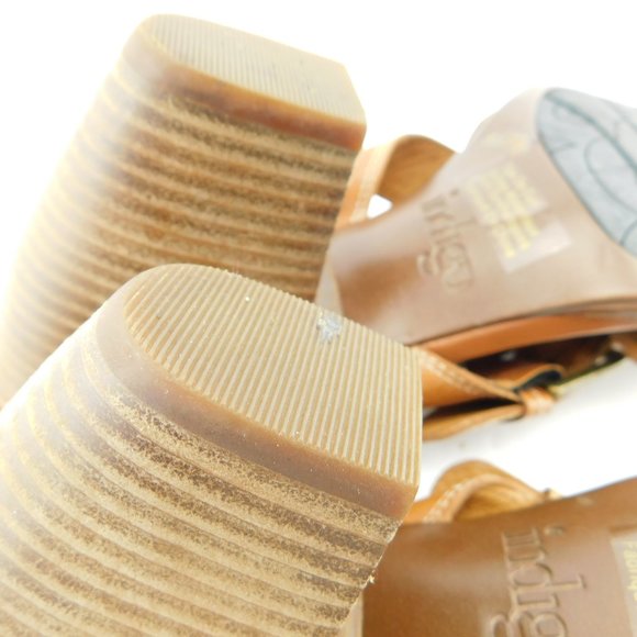 Indigo by CLARKS Brown Leather Double Buckle Slingback Block Heel Sandals 9 - Picture 8 of 8